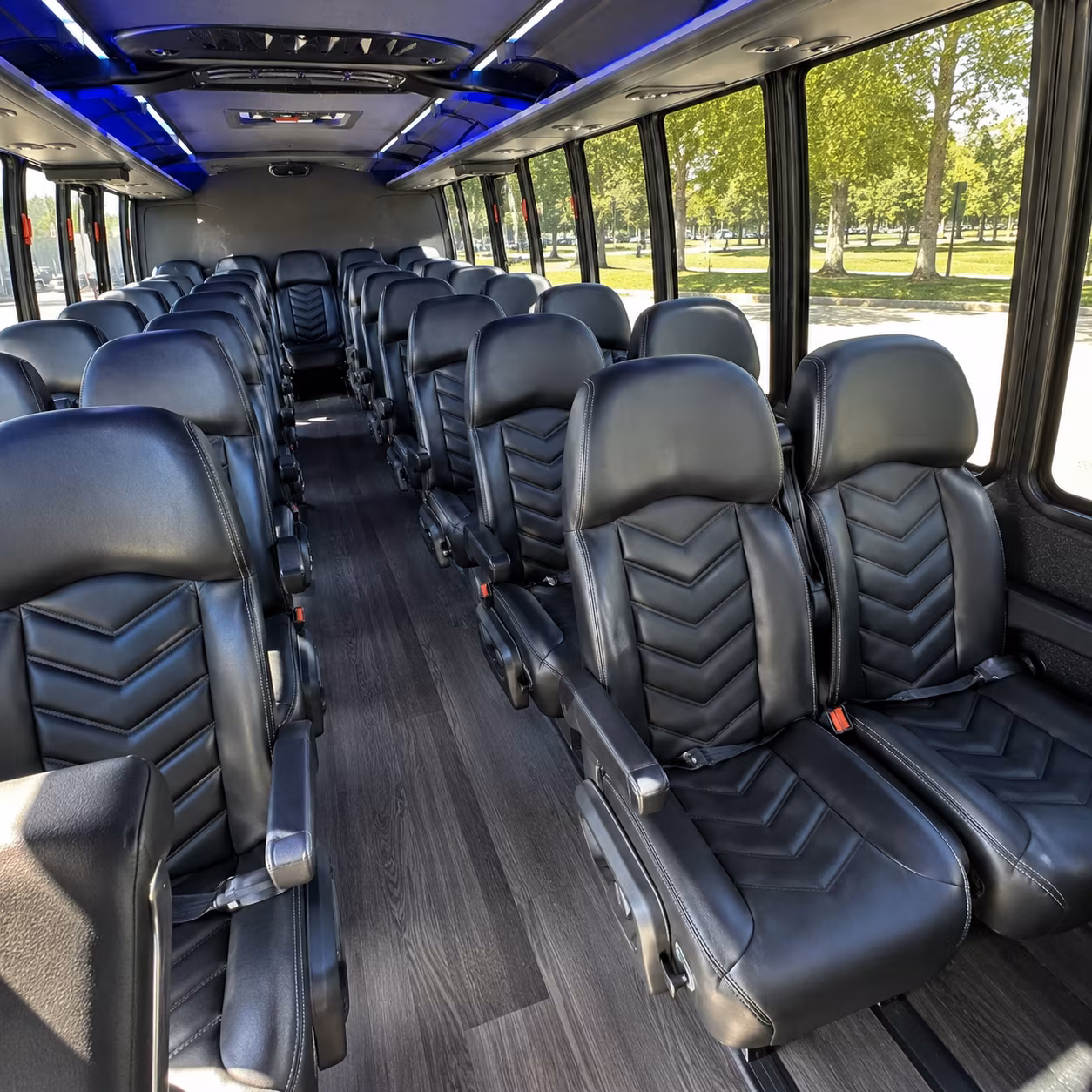pasadena 35 passenger minibus interior