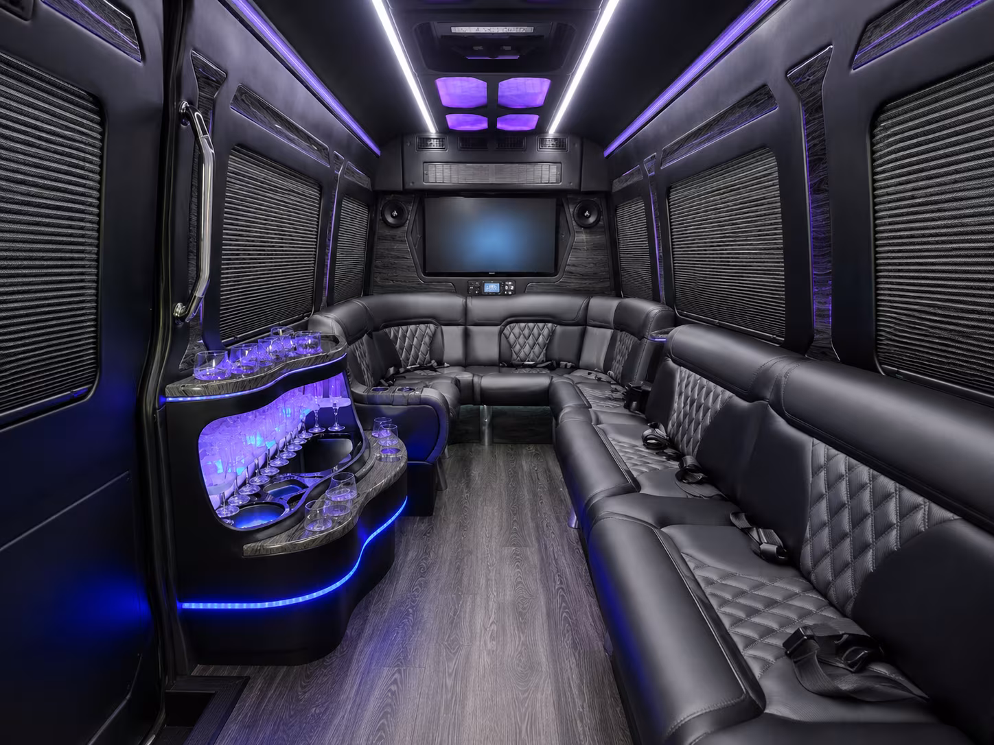 pasadena 40 passenger party bus interior