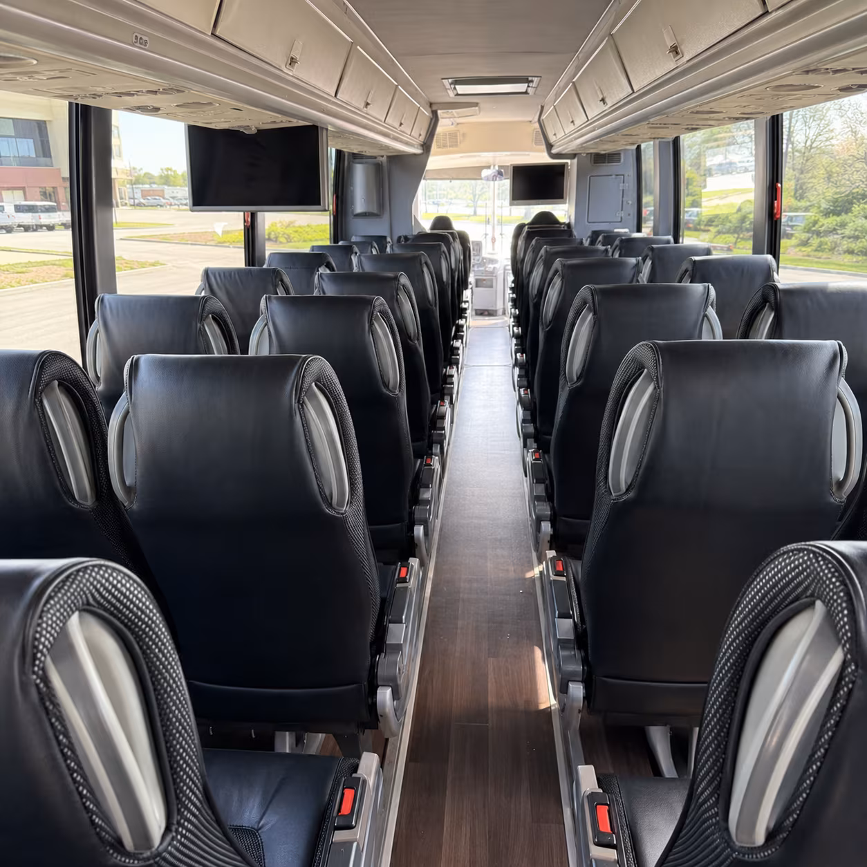 pasadena 56 passenger charter bus inside